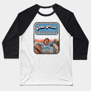 John Prine // 70s Retro Style Fan Art Design Baseball T-Shirt